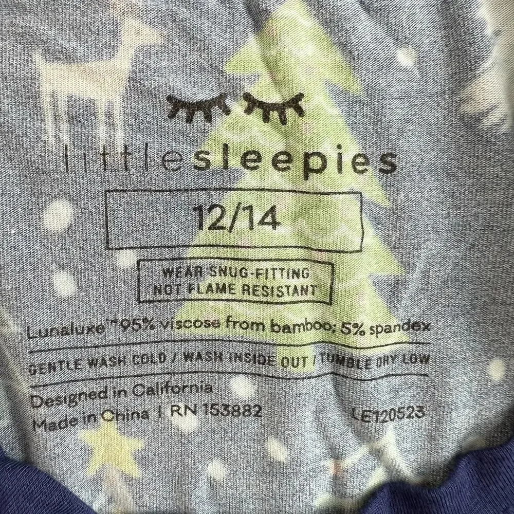 Little Sleepies‎ 12 / 14 Merry & Bright Pajamas Holiday Bamboo Limited Edition